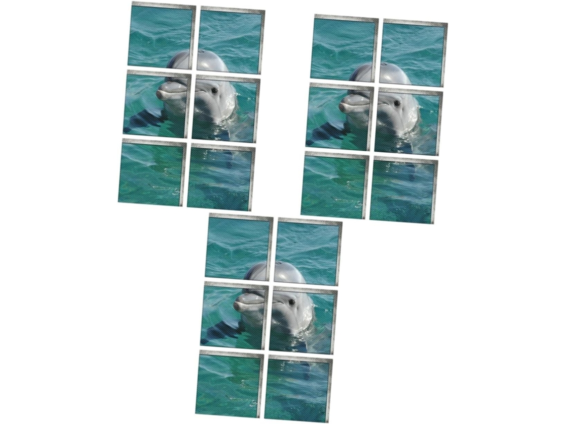 Juego de 3 pegatinas 3D con estampado de delfines para decorar la pared del baño. Slowmoose