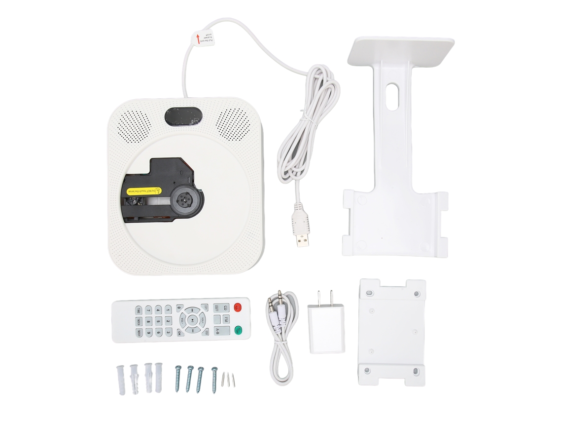 Reprodutor De Cd De Parede Com Bluetooth5.0 Alto-falante Hifi Fm Controle Remoto Portátil 100-240v Plug Us