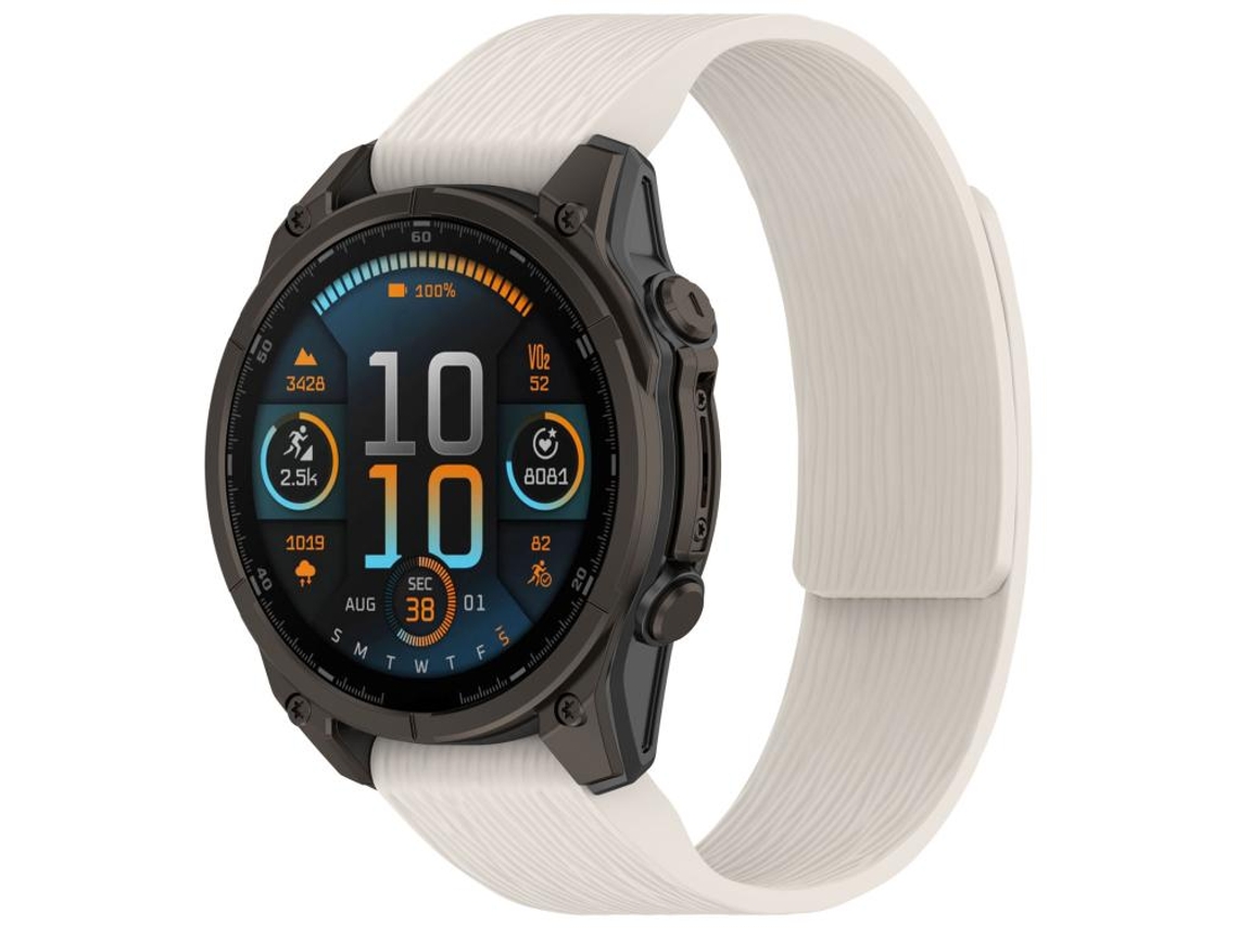 Bracelete Para Garmin (26mm) - Silicone Magnético - Listras Verticais - Liberação Rápida Starlight
