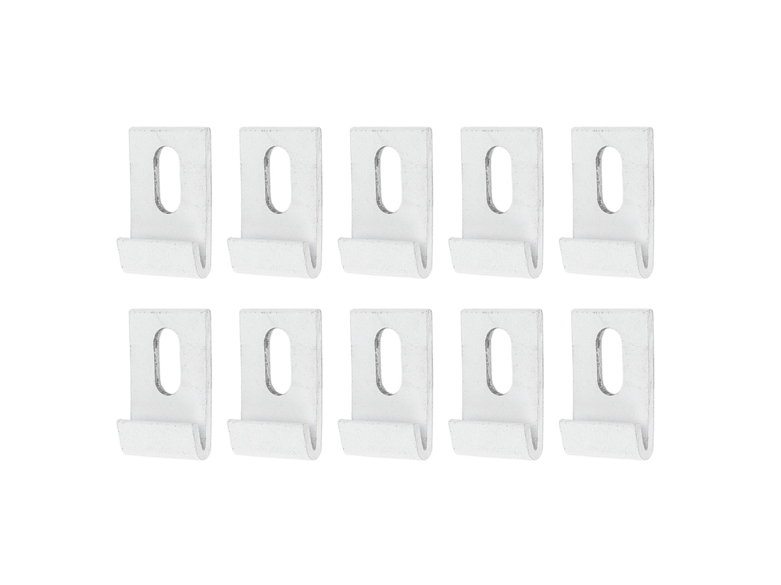 Juego De 10 Ganchos De Aluminio Para Bases De Invernaderos, Fijaciones Para Invernaderos De Jardín, Color Blanco.