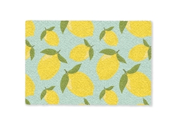 Felpudo Dibujo De Limones - Amarillo - Azul - Dibujo - Frutas 60x40