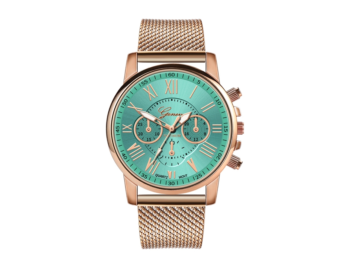 Reloj De Cuarzo Unisex Con Correa De Silicona Y Dial Romanos (menta)