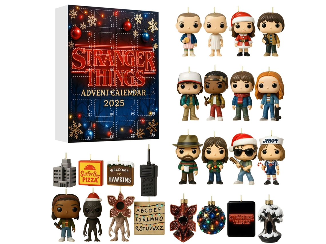 Caja sorpresa con calendario de cuenta regresiva de Strange Story, para Navidad, para colgar en el árbol de Navidad, acrílico.