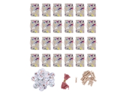 24 Bolsas De Navidad Con Cordón De Lino Colgantes Con Clip Para Dulces Y Suministros De Fiesta Estilo Elfo