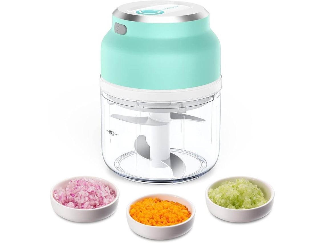 Picadora eléctrica mini Rebe, picadora de ajo portátil de 230 ml con carga USB, procesador de alimentos pequeño