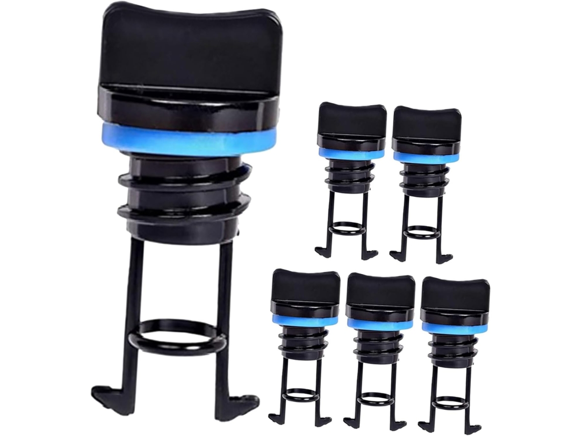Juego De 6 Tapones De Drenaje De Nailon Para Kayak, Color Negro.
