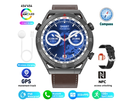 Smartwach OHPA DT ULTRA MATE (Android e IOS - negro)
