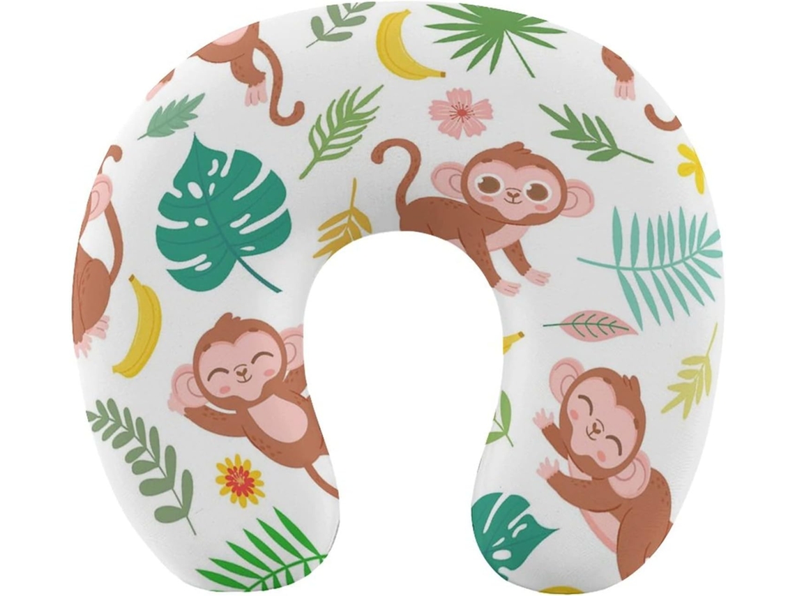 Almohada Viaje Forma Mono Espuma Viscoelástica Viscoelástica Fácil Relajación Cómodos Familia.brfácil