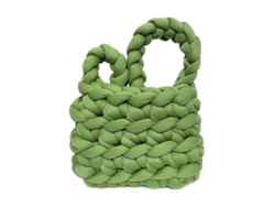 Exquisito Y Elegante Bolso Tote De Lana Tejido A Mano Para Uso Diario - Verde