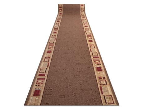 Alfombra de pasillo con refuerzo de goma JENA marrón 120cm
