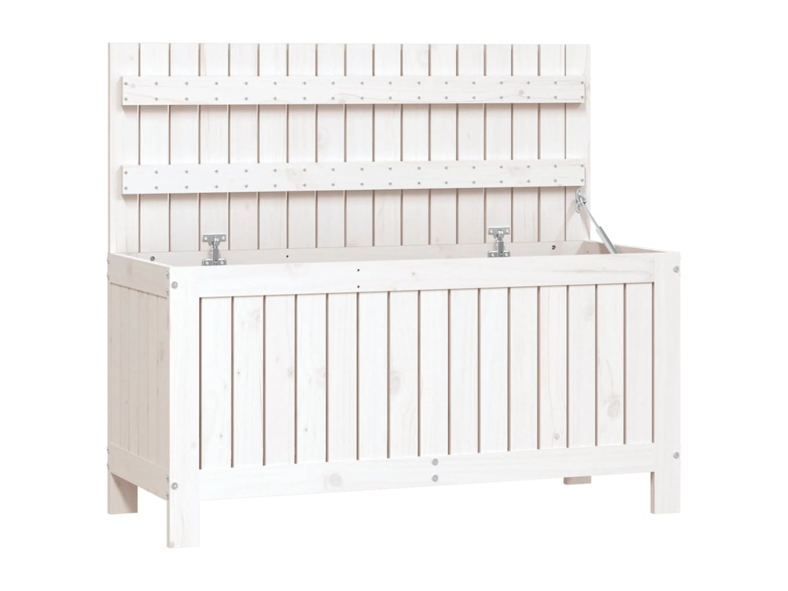 Caja de almacenamiento de jardín 108x42,5x54 cm Pino macizo Blanco MAISON EXCLUSIVE