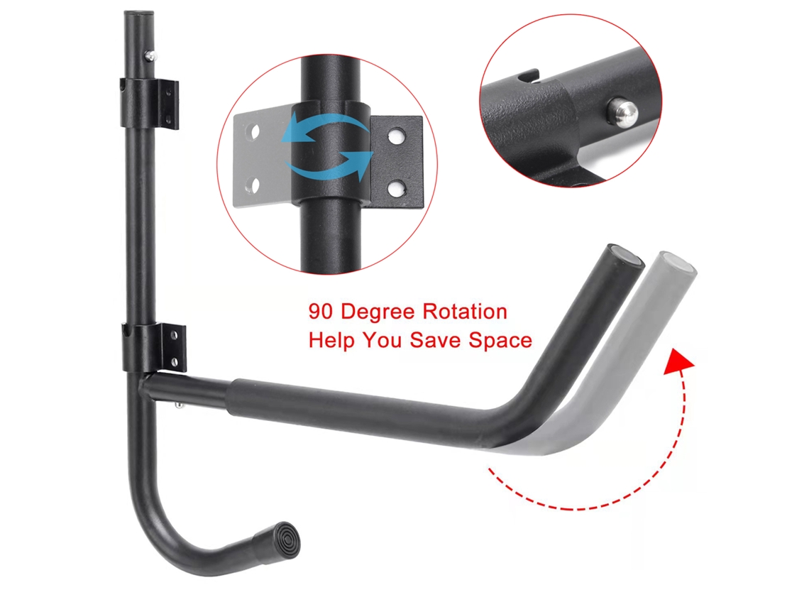 Soporte De Pared Para Kayak Con Rotación De 90°, Estante De Almacenamiento Plegable Con Gancho Para Remo.
