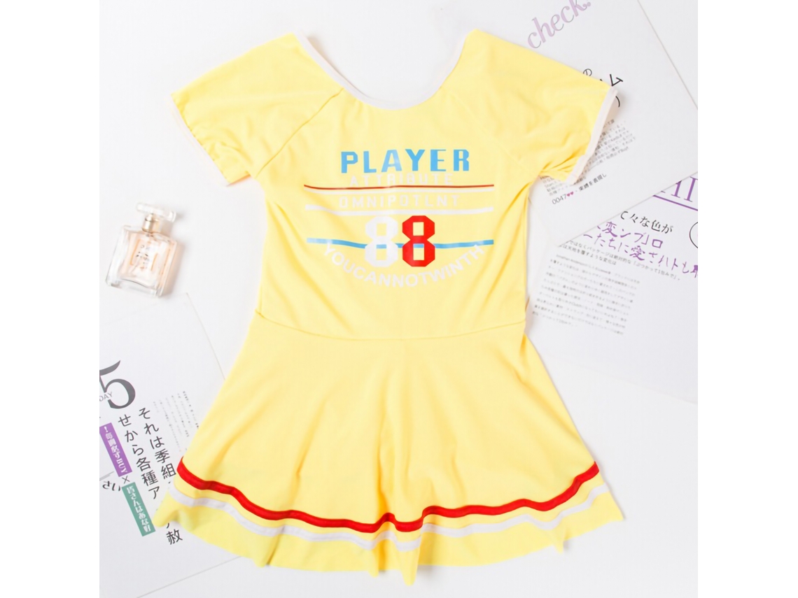 Traje de baño para niña con chaqueta, amarillo, talla XL, 10-13 años