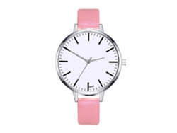 Relógio Analógico Simples De Negócio Feminino Com Pulseira De Couro Pu Fino Quartz (café)