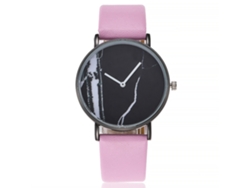 Reloj De Cuarzo Vansvar Con Padrão De Mármore, Pulseira De Pu, Mostrador Redondo (rosa) Para Homens E Mulheres