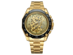 Reloj Automático De Acero Inoxidable Para Hombre Forsining Con Esfera Dorada Y Brazalete De Acero Inoxidable.