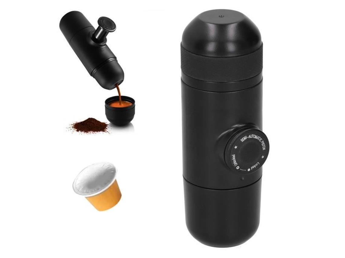 Accesorio de café Mini cafetera portátil, prensa manual negra, adecuada para Nespresso Hb013