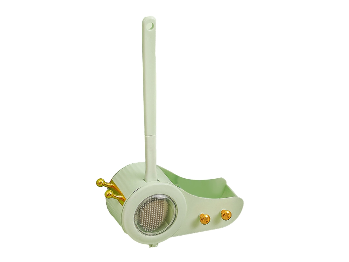 Juego De Sifón Y Cepillo De Plástico Con Forma De Caracol Y Mango Largo, Color Verde.