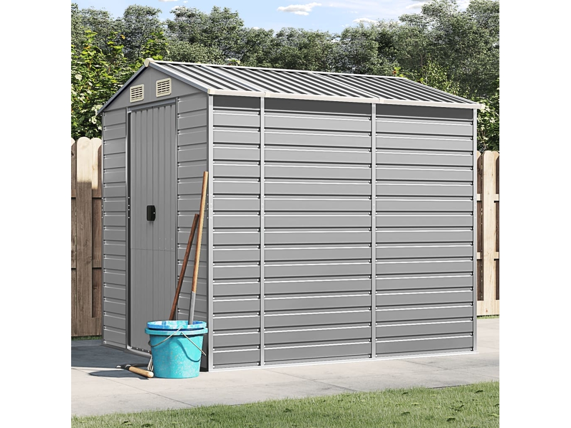 Cobertizo De Jardín Acero Galvanizado Gris Claro 191x215x198 Cm