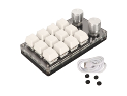 Mini Teclado Mecánico De 12 Teclas Con 2 Botones Giratorios Programables, Plug And Play, Botón Azul.