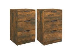 Juego de 2 mesitas de noche, color roble ahumado, MAISON EXCLUSIVE (40x36x65 cm)