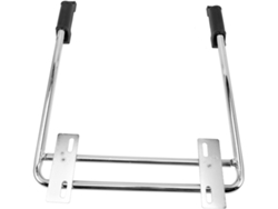 Silla De Oficina Ergonómica Plateada Con Pedal De Hierro Y Plástico Y Reposapiés.