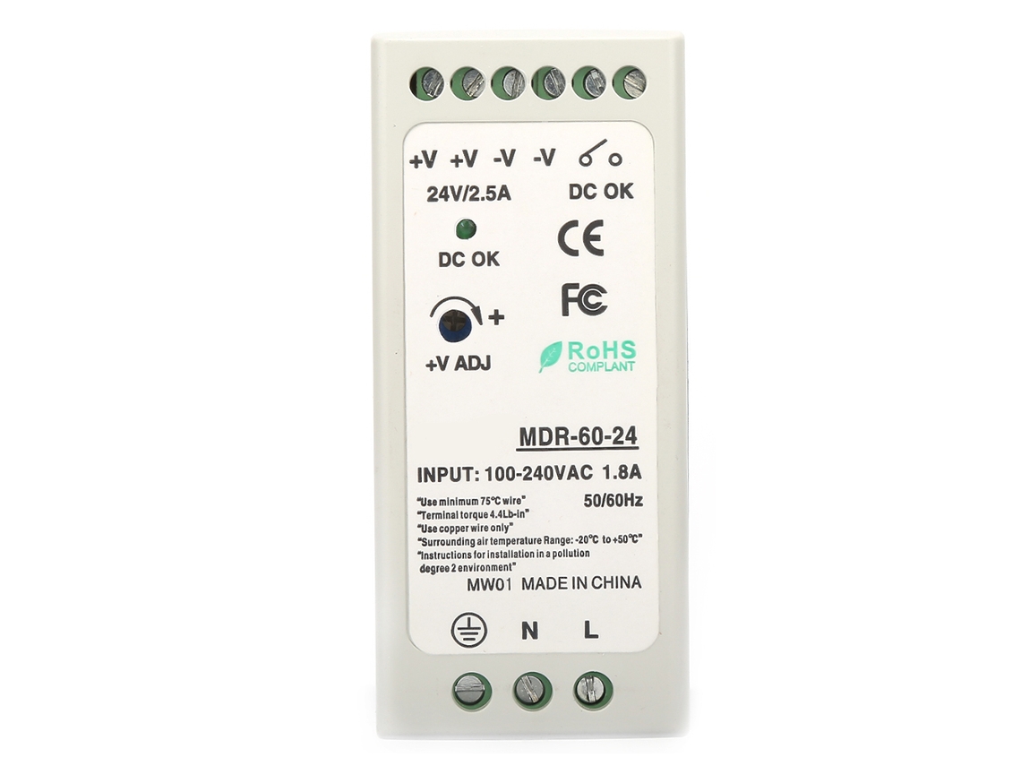 Fuente De Alimentación Industrial Para Riel Din De 60 W Dc24v Con Salida Única Mdr-60-24