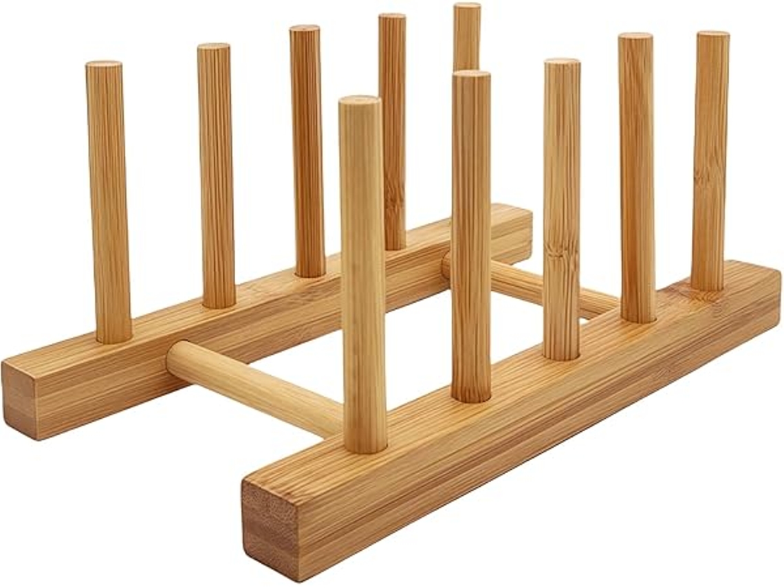 Estante De Cocina De Bambú, Ideal Para Tablas De Cortar, Bandejas, Cubiertos Y Tendederos.