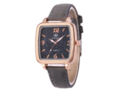 Reloj De Cuarzo Con Correa De Cuero Pu Moda Dial Cuadrado Unisex Gris