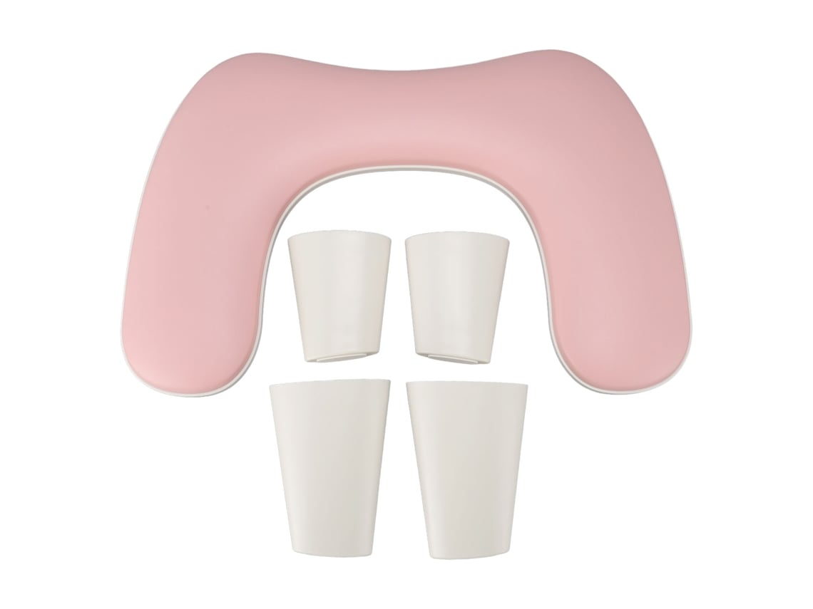 Suporte De Braço Para Manicure Em Couro Pu Com Apoio Anti-deslizante Forma U Ângulo 15° Rosa Para Técnicos De Unhas