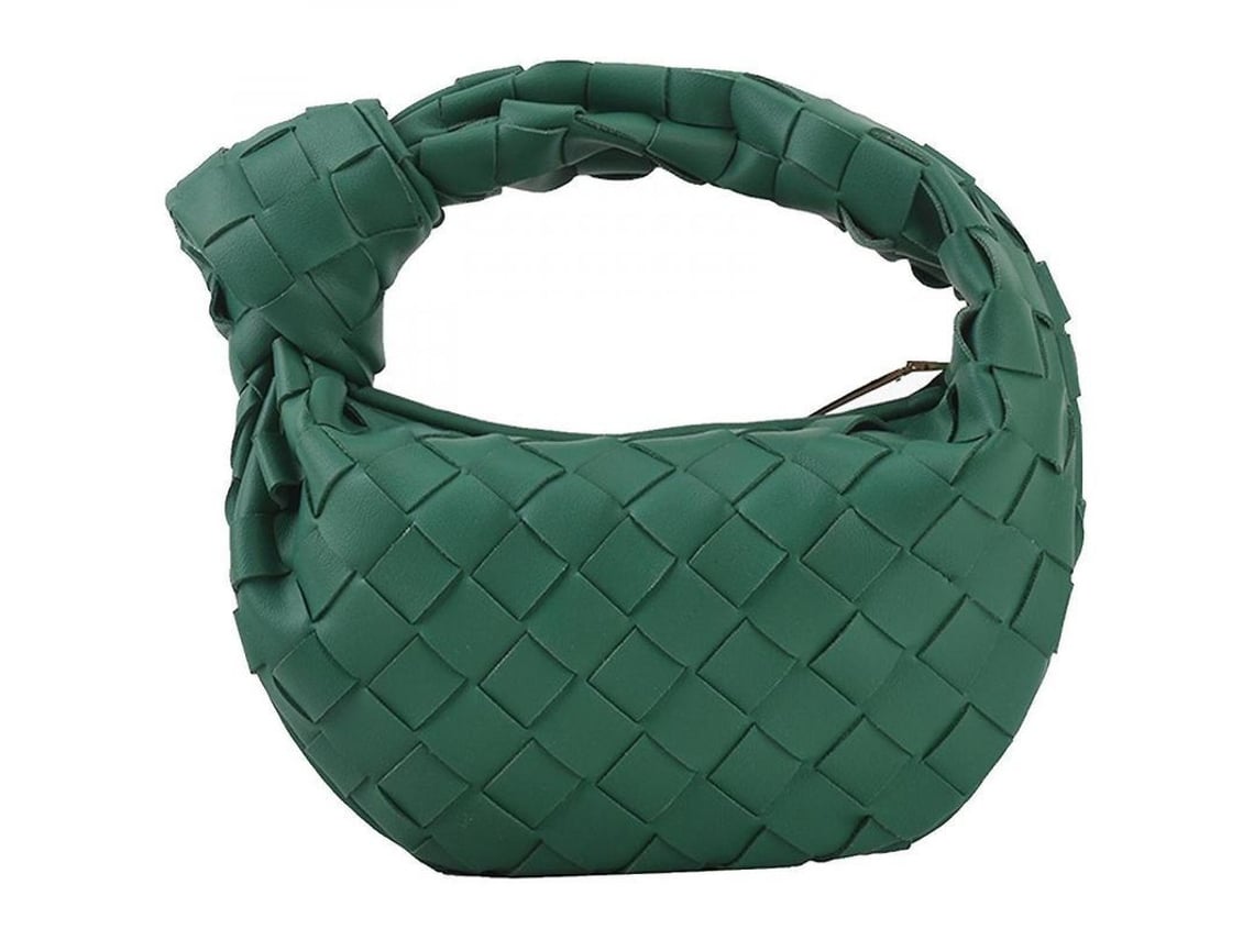 Bolso Hobo Mujer 2023 Cuero Pu Tejido A Mano Mochila Dumpling Moda Verano Bolsa De Hombro Vsb Verde Oscuro