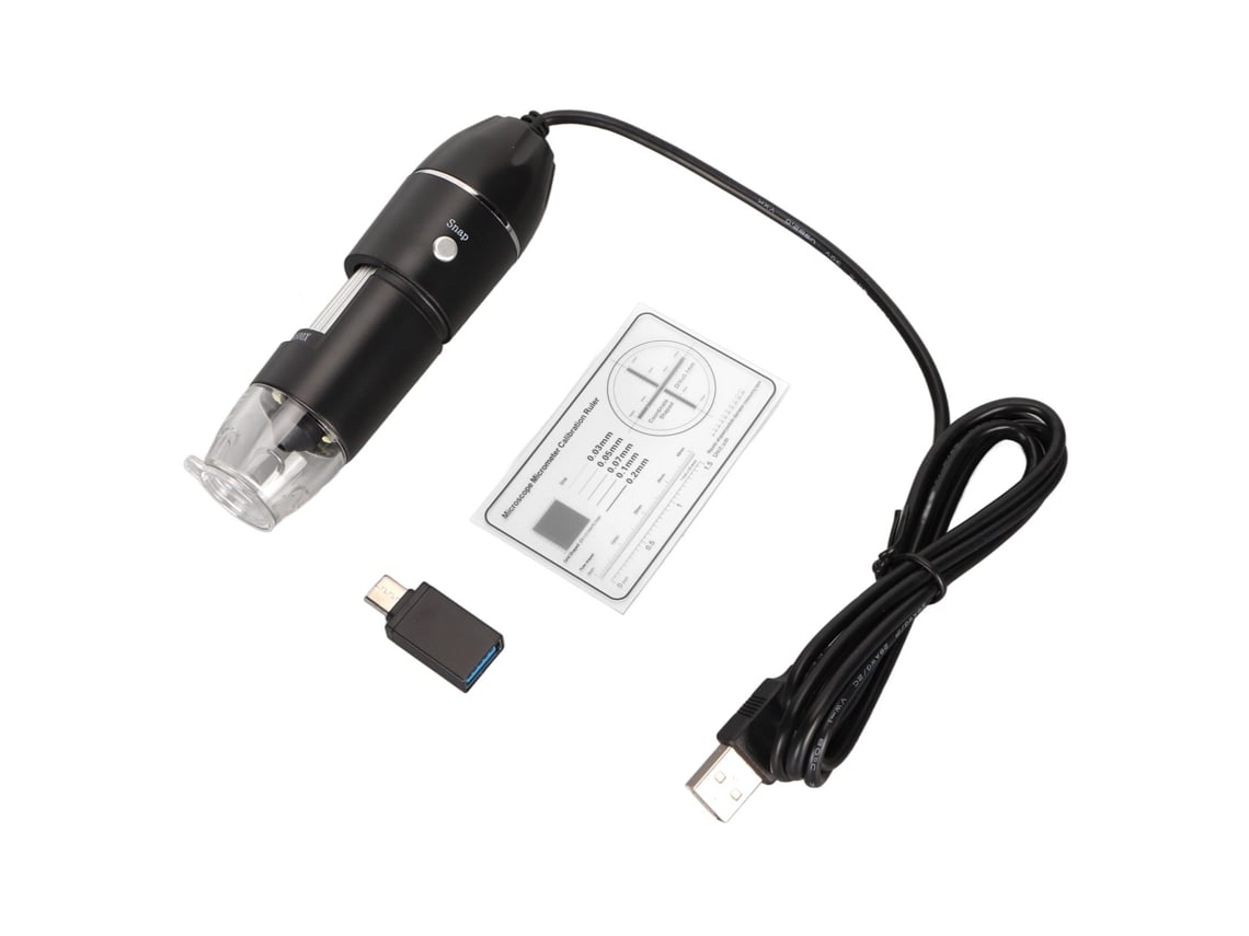 Microscopio Digital Usb Tipo C De 50x A 1600x Con 8 Led Para Teléfonos Móviles, Pc, Estudiantes E Ingenieros, 5v Cc