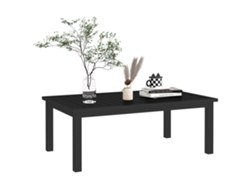 Mesa de jardín rectangular con tablero de listones, 100x60x37 cm, negra.