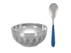Tazón de sopa de acero inoxidable 304 para el hogar, recipiente para comida, fruta y pasta con cuchara