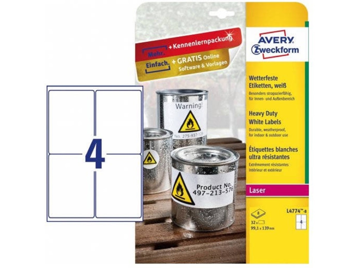 Etiqueta de impresión AVERY L4774-8