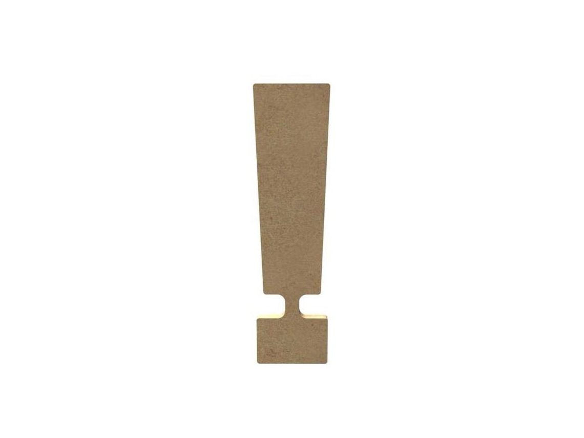 Signo de exclamación de madera MDF para decorar - 15 cm