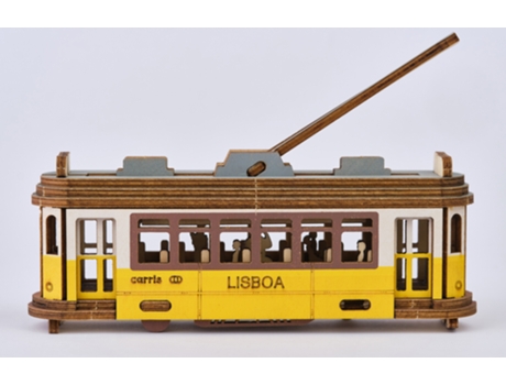 Puzzle 3D TRADEPORTUGAL Magnético em Madeira -Elétrico 28 de Lisboa (Edad Mínima Recomendada: 10 años - 46 Piezas)