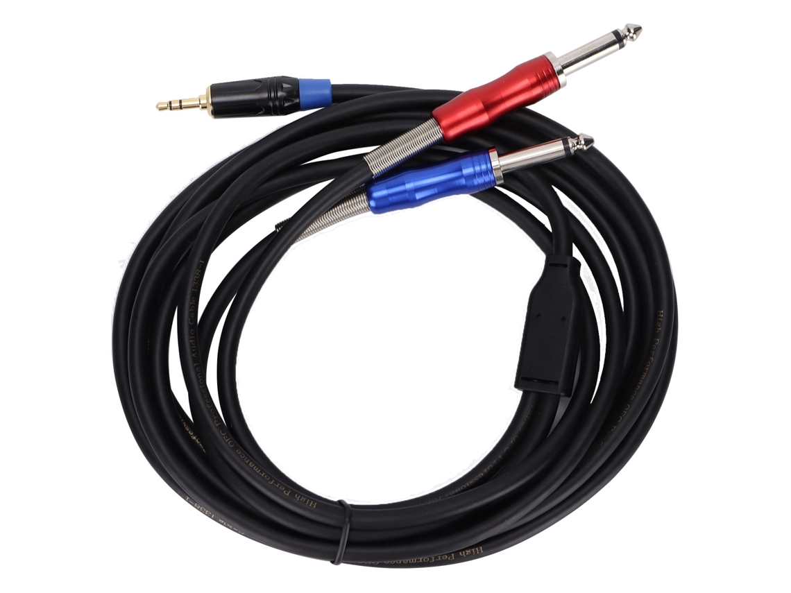 Adaptador de audio mono de 3,5 mm a 1/4 pulg. dual (3 m)