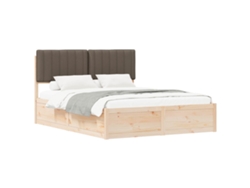 Maison Exclusive - Estructura De Cama Con Cabecera Tapizada Taupé 150 X 200 Cm