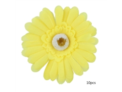 MEOIRUERY 10pcs Corona de Flores Artificiales Imitación para Decoración de Fiesta y Accesorios de Fotografía (Amarillo)