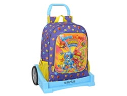 Mochila de La Escuela Con Ruedas Superters Guardianes de Kazoom Amarillo Morado 32 x 42 x 14 cm