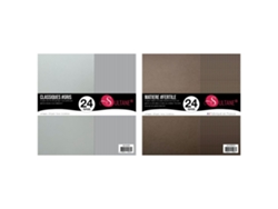 48 papeles de scrapbook Marrón + Gris - 300g/m2