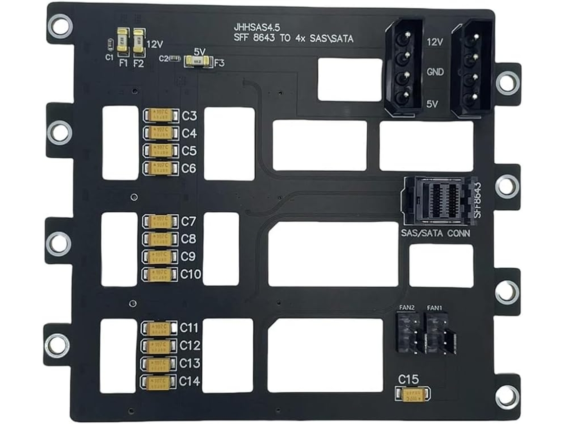 Placa Base Para Disco Duro De Servidor Nas De 4 Bahías Sff8643