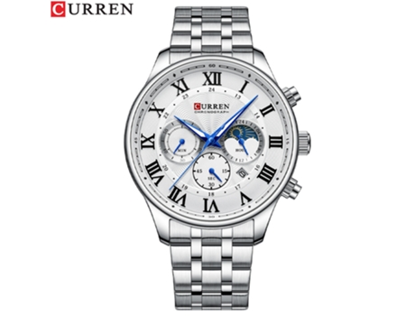 Relojes para Hombre Calendario Relojes de Pulsera de Cuarzo Reloj con Correa de Acero Inoxidable para Hombre-Concha Blanca Blanca LUUCOZK