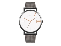 Reloj De Moda Para Hombre Y Mujer Con Correa De Malla, Esfera Redonda Y Movimiento De Cuarzo, Ideal Para Enamorados.