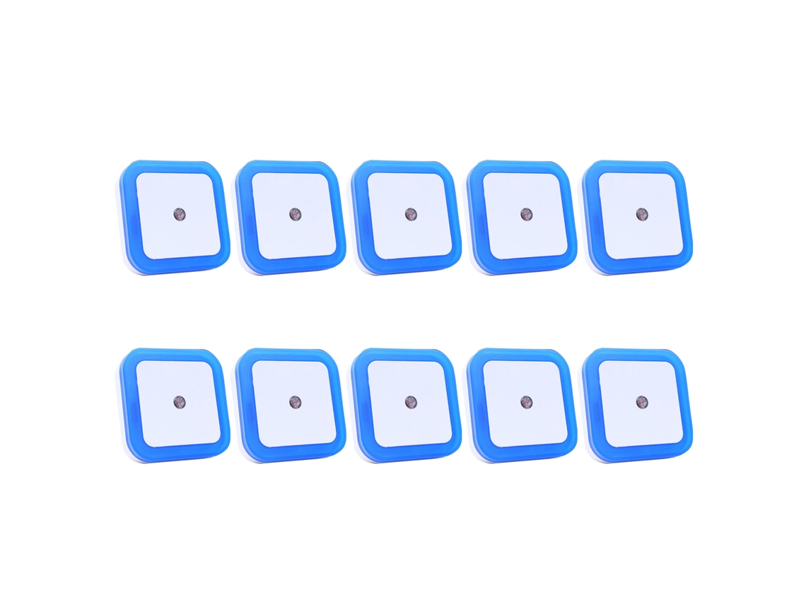 10pcs Luz Nocturna Led De Alta Brillo Control Por Inducción Enchufable Para Dormitorio Azul