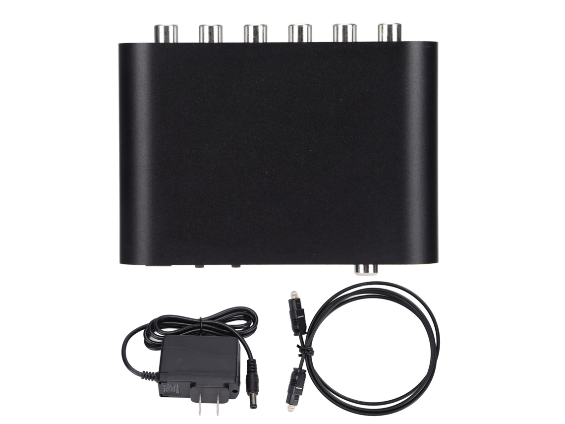 Decodificador De Áudio Digital 5.1 Canais Dac Dts Ac3 Com Entradas Óptica Coaxial E Aux 3.5mm Para Rca