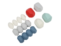 2026-juguete Educativo De Bloques De Madera Multicolor Para Apilar, Juego De Construcción Con Piedras, Regalo (16 Piezas)