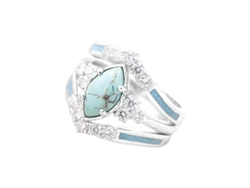 2026-anillo De Turquesa Natural Y Diamante De Plata Para Día De La Madre Regalo Especial