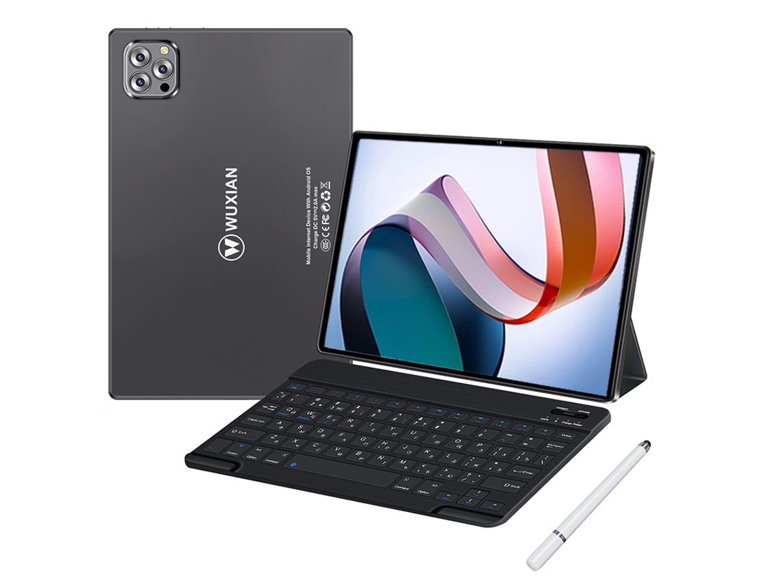 Veanxin V62 - Funda con teclado y auriculares Bluetooth para tableta (10,1", 64 GB, 4 GB de RAM, Wi-Fi, GPS, 4G)